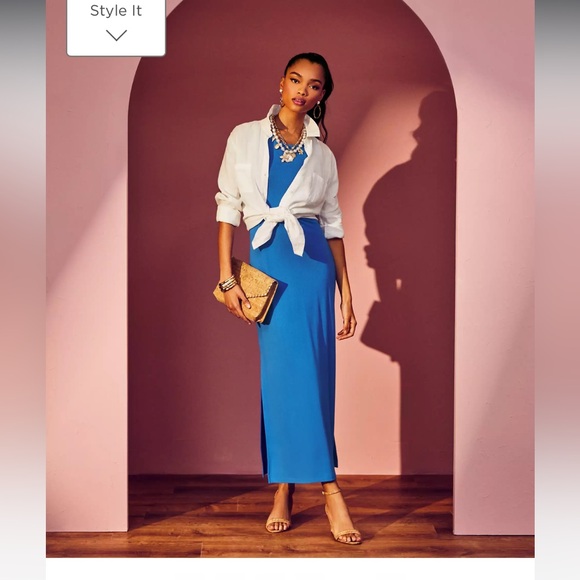 NWT Lilly Pulitzer Ulla Maxi Dress in Morelle Blue. - Picture 5 of 9